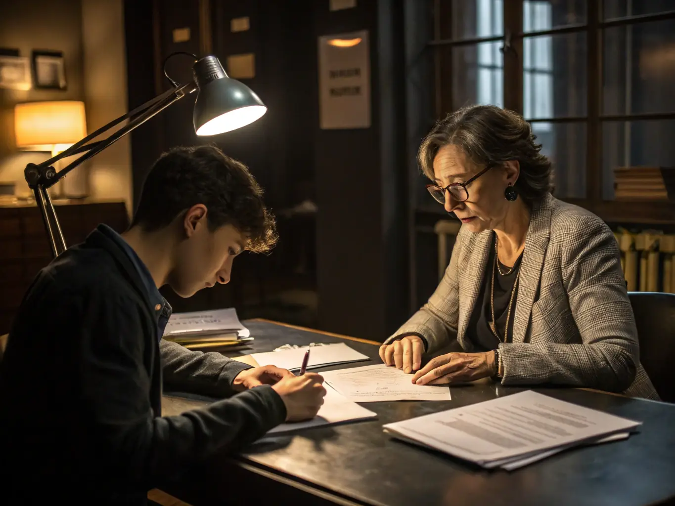 A close-up shot of an attorney reviewing immigration forms with a client, emphasizing the attention to detail and personalized service provided by 130 Green Card.