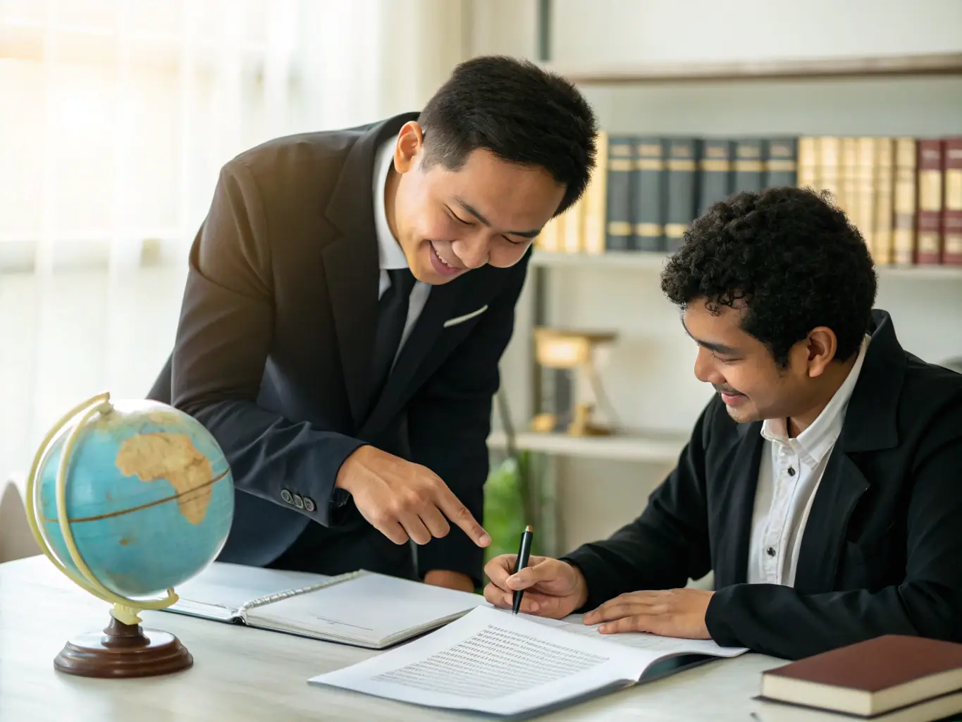 An image of a lawyer meticulously filling out immigration forms, highlighting the expertise and accuracy of 130 Green Card's legal team.